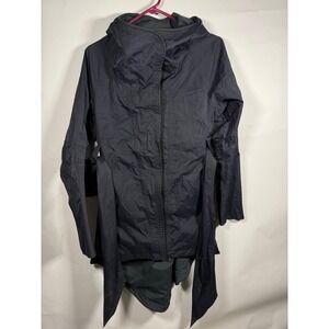 Lululemon Fo Drizzle Rain Jacket Black Hooded Belted Shell Women's Size 6